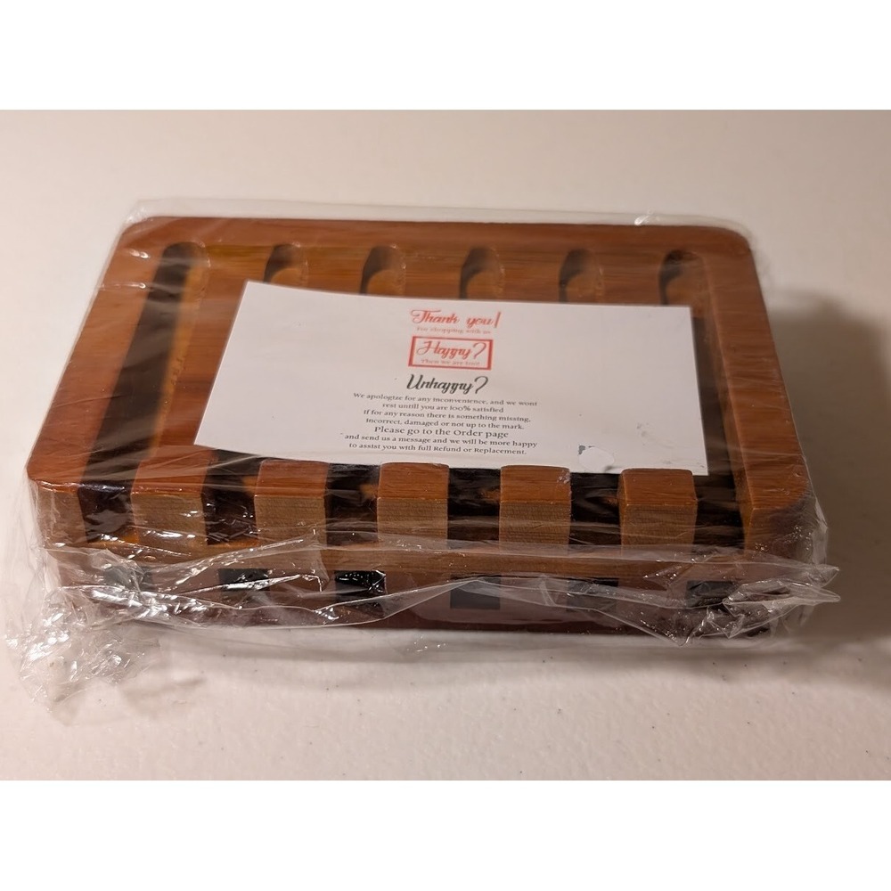 VUEEXE Bamboo Soap Holder Self Draining Soap Dish New - Picture 2 of 3